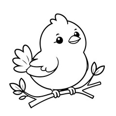 Simple vector illustration of Bird hand drawn for toddlers