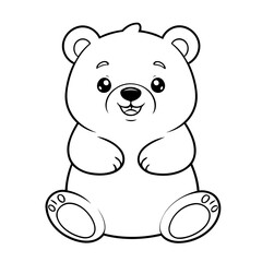 Vector illustration of a cute Bear doodle for kids coloring worksheet