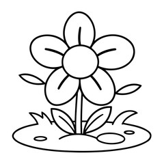 Cute vector illustration Flower doodle for kids colouring page