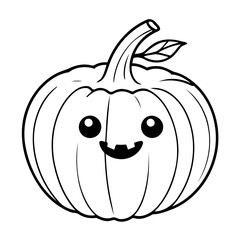 Vector illustration of a cute Pumpkin drawing for colouring page