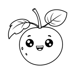 Obraz premium Simple vector illustration of Cherry doodle for toddlers worksheet