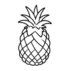 Fototapeta premium Cute vector illustration Pineapple drawing for toddlers colouring page