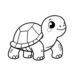 Cute vector illustration Turtle doodle for children worksheet