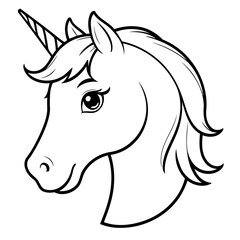 Vector illustration of a cute Horse drawing colouring activity