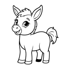Cute vector illustration Donkey hand drawn for toddlers