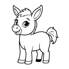 Obraz premium Cute vector illustration Donkey hand drawn for toddlers
