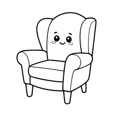 Cute vector illustration Chair doodle for toddlers coloring activity