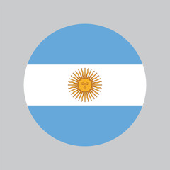 made in Argentina, round with argentinian national flag colors, circle vector icon