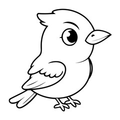 Vector illustration of a cute ExoticBird drawing for toddlers colouring page