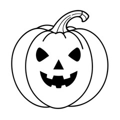 Cute vector illustration Pumpkin drawing for kids page