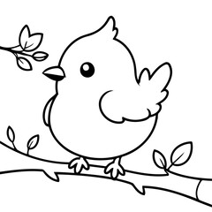 Cute vector illustration Bird doodle for toddlers worksheet