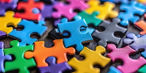 Fototapeta premium Colorful puzzle pieces