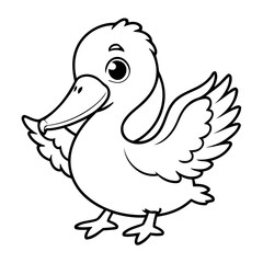 Cute vector illustration Pelican doodle for kids coloring worksheet