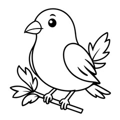 Cute vector illustration ExoticBird hand drawn for kids coloring page