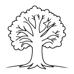 Cute vector illustration Tree doodle for toddlers worksheet