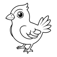 Cute vector illustration ExoticBird drawing for kids page