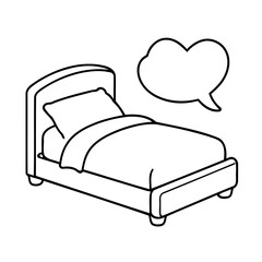 Cute vector illustration Bed hand drawn for kids page