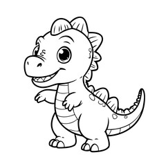 Cute vector illustration Dino drawing for toddlers book