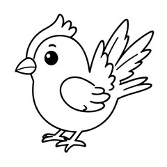 Vector illustration of a cute ExoticBird doodle for children worksheet
