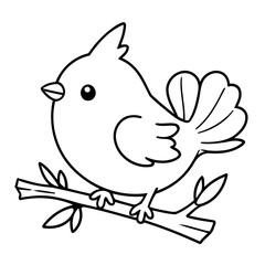 Cute vector illustration Bird drawing for toddlers book