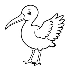 Cute vector illustration Ibis drawing colouring activity
