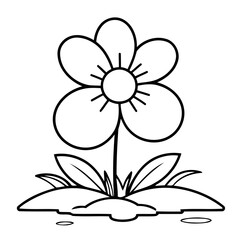 Cute vector illustration Flower doodle for children worksheet