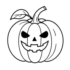 Vector illustration of a cute Pumpkin doodle drawing for kids page