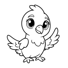 Cute vector illustration Macaw for kids coloring activity page