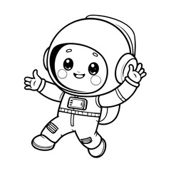 Vector illustration of a cute astronaut drawing for toddlers book