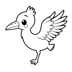 Fototapeta premium Simple vector illustration of Stork outline for colouring page