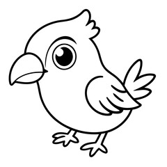 Simple vector illustration of ExoticBird for children colouring activity