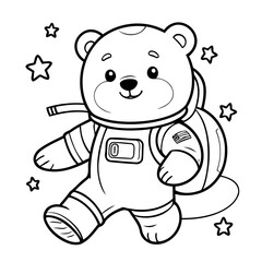 Vector illustration of a cute Bear drawing for children page