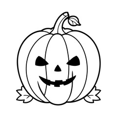 Cute vector illustration Pumpkin drawing for kids page