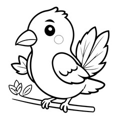 Cute vector illustration ExoticBird drawing for kids page