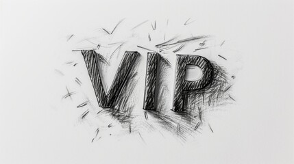 The word VIP created in Realistic Pencil Drawing.