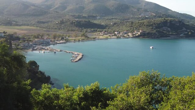 panoramic view of Limni Keriou resort  and Marathonisi island