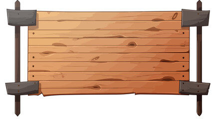 Simple clean wooden billboard made of rough planks