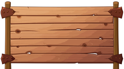 Simple clean wooden billboard made of rough planks