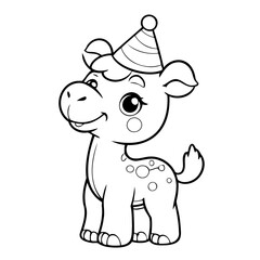 Cute vector illustration camel doodle for toddlers colouring page