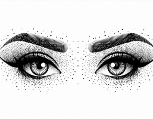 Augen und Augenbraun mit Blei gemalt - weiblich