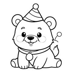 Simple vector illustration of polarbear drawing for toddlers book