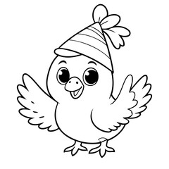 Cute vector illustration pigeon hand drawn for kids coloring page