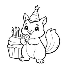 Cute vector illustration squirrel doodle for toddlers worksheet