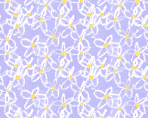 Daisy flowers on a purple background