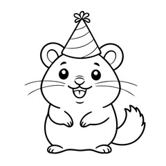 Vector illustration of a cute hamster drawing for children page