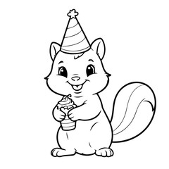 Cute vector illustration squirrel drawing for toddlers book