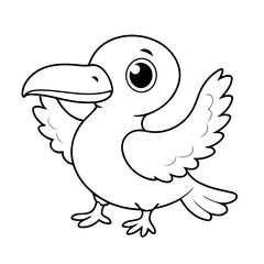 Cute vector illustration Albatross doodle for kids colouring page