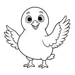Cute vector illustration Albatross hand drawn for kids coloring page