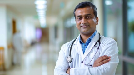 Portrait of a Indian ethnicity doctor in a hospital