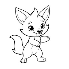 Cute vector illustration Jackal for kids coloring activity page